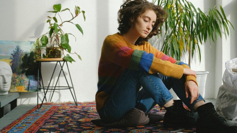 Woman looking depressed